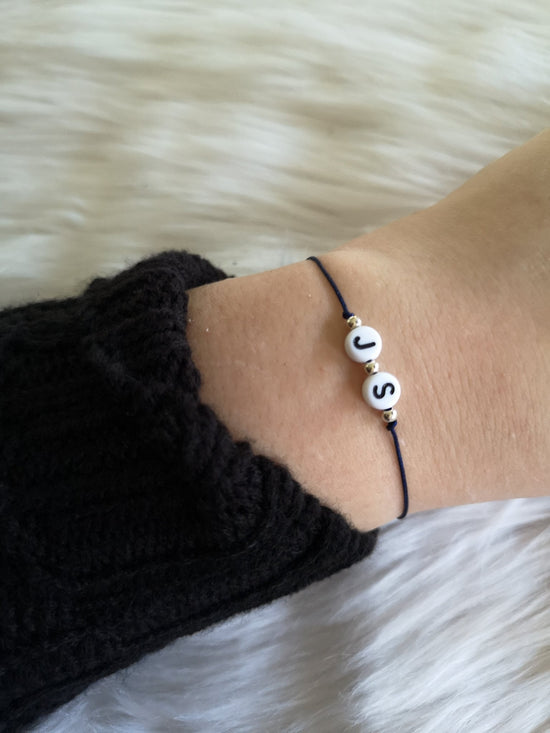 Armband personalisiert Name Initialen Anfangsbuchstaben Geburtstag Pärchen Paar Freund Freundin