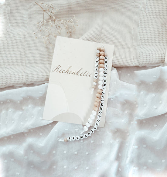 Rechenkette Einschulung personalisiert mit Name ABC Schulkind Vorschule Kindergarten Rechenhilfe Kinder Geschenk zur Einschulung Schultüte