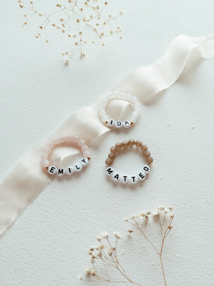 Babyarmband Geburt Geschenk Baby Geburtsarmband mit Name personalisiert Geburtskettchen Namensarmband Mädchen Junge Patentante Name